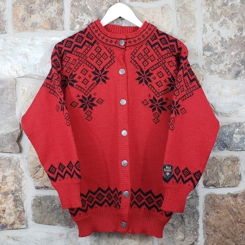 Dale of Norway S SMALL Wool Knit Cardigan Sweater Skandia of Vail